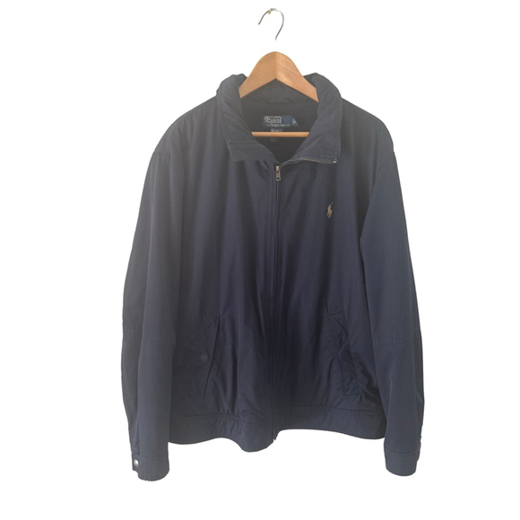 Men's Polo Ralph Lauren Jacket XL Navy Blue Full Zip Hooded - Picture 3 of 13